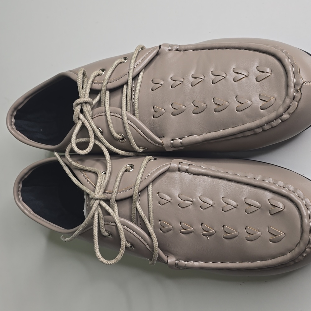 Women's Angel Steps Dasher Lace -Up Shoes 8 Taupe - Picture 4 of 13
